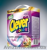 Бесфосфатный стиральный порошок CLEVER PROFESSIONAL COLOR 3,3кг  - <ro>Изображение</ro><ru>Изображение</ru> #1, <ru>Объявление</ru> #1026845