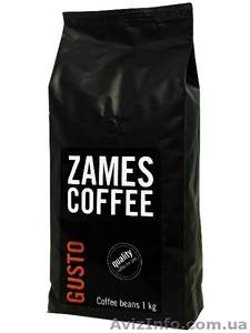 Кофе в зернах ZAMES COFFEE GUSTO 1 кг 30/70 - <ro>Изображение</ro><ru>Изображение</ru> #1, <ru>Объявление</ru> #1550008