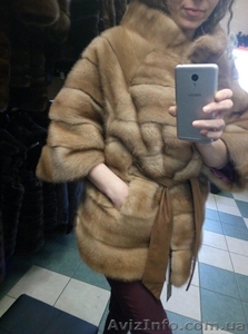 Норковый полушубок поперечка клеш