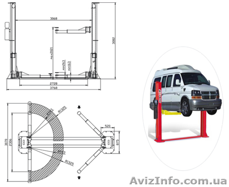 Flying S4D-2 . Подъемник двухстоечный, электро гидравлика 4 т.  - <ro>Изображение</ro><ru>Изображение</ru> #4, <ru>Объявление</ru> #375206